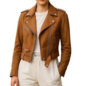 Ashley by 26 International Suede Cropped Moto Jacket